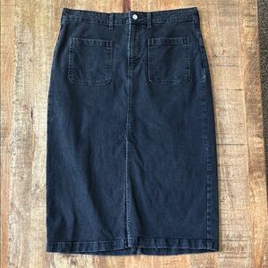 GAP Black Denim Midi Skirt